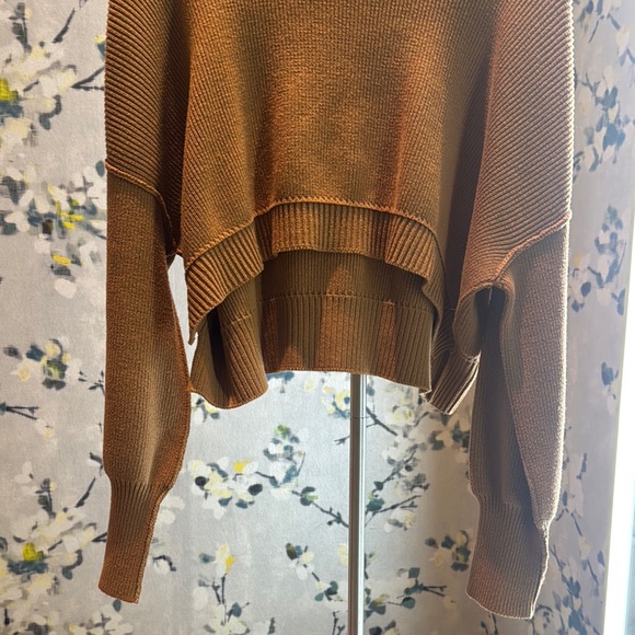 Free People Brown Crew Neck Sweater Soft Knit Casual - Picture 4 of 6